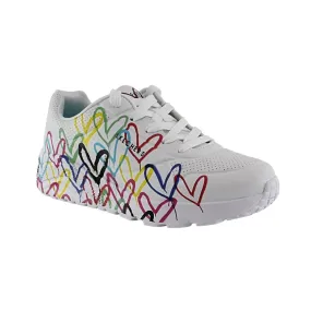 Zapatillas Skechers Uno Stand On Air Blanco corazones