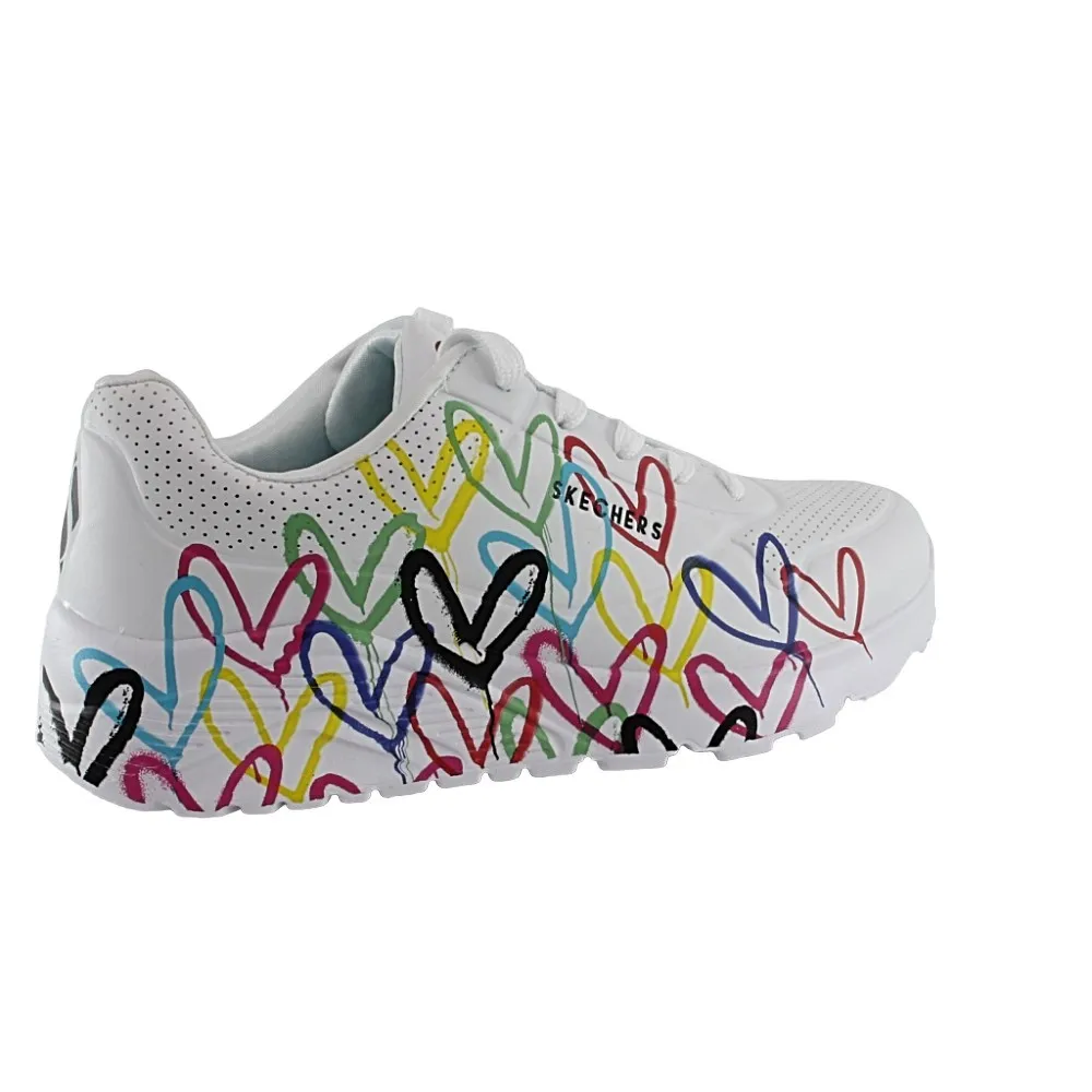 Zapatillas Skechers Uno Stand On Air Blanco corazones