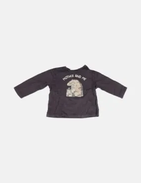 Zara Camiseta manga larga gris marengo print oso