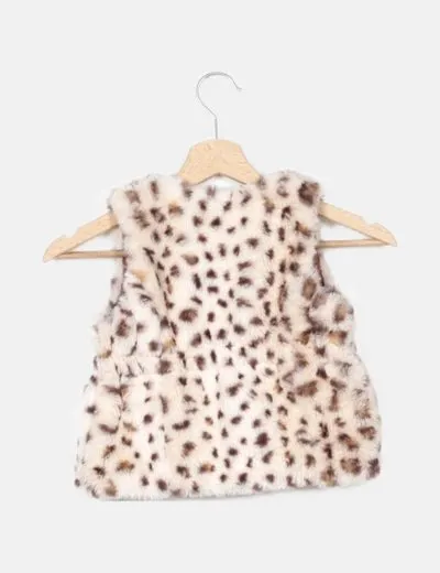 Zara Chaleco efecto pelo animal print