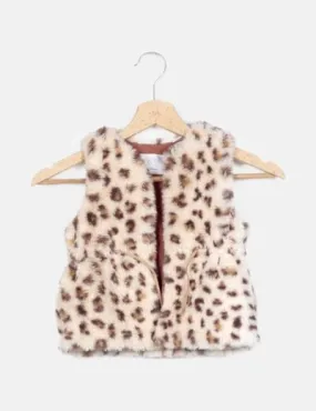 Zara Chaleco efecto pelo animal print